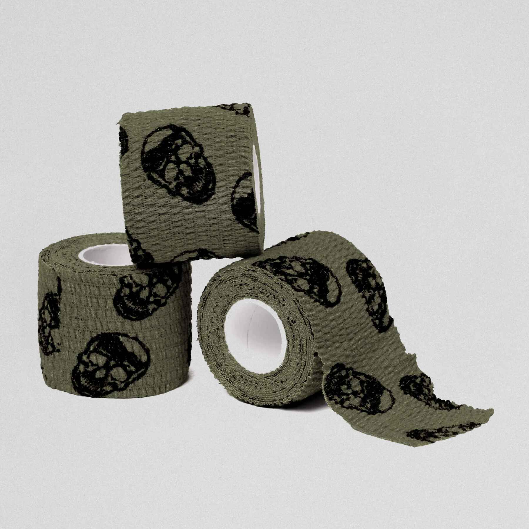 Gymreapers Skull Tape three rolls stacked.