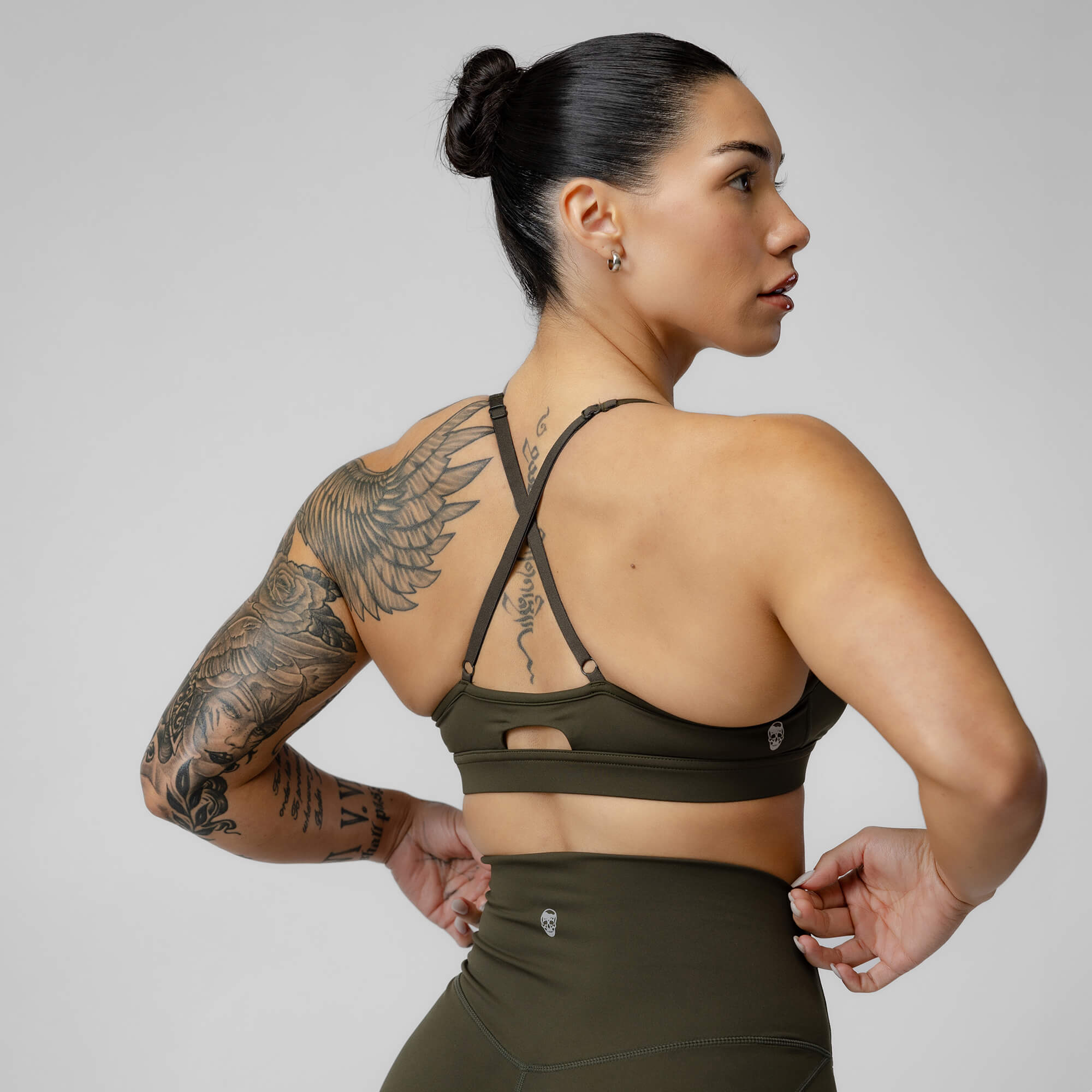 strive bra forest green back