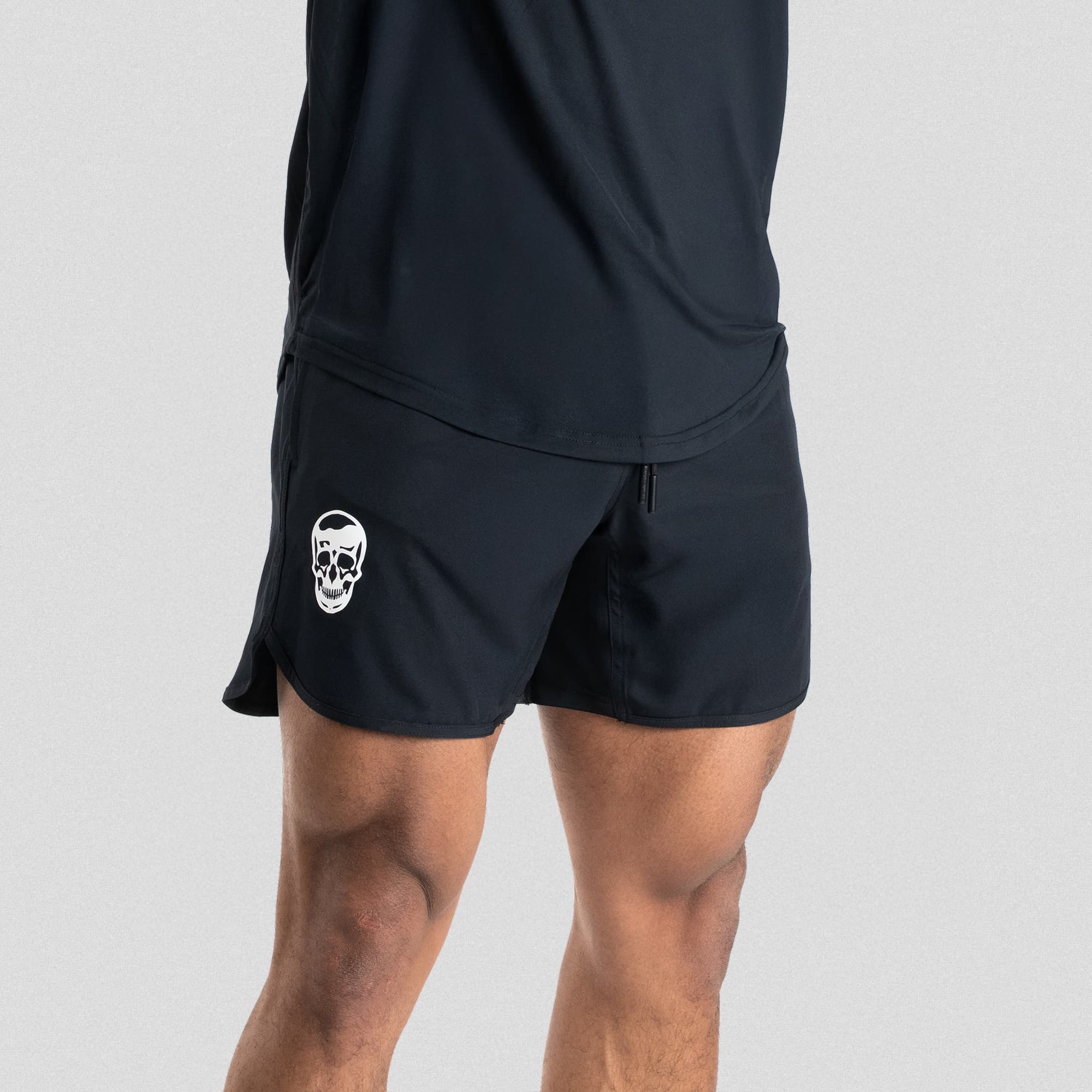 training shorts studio front main black