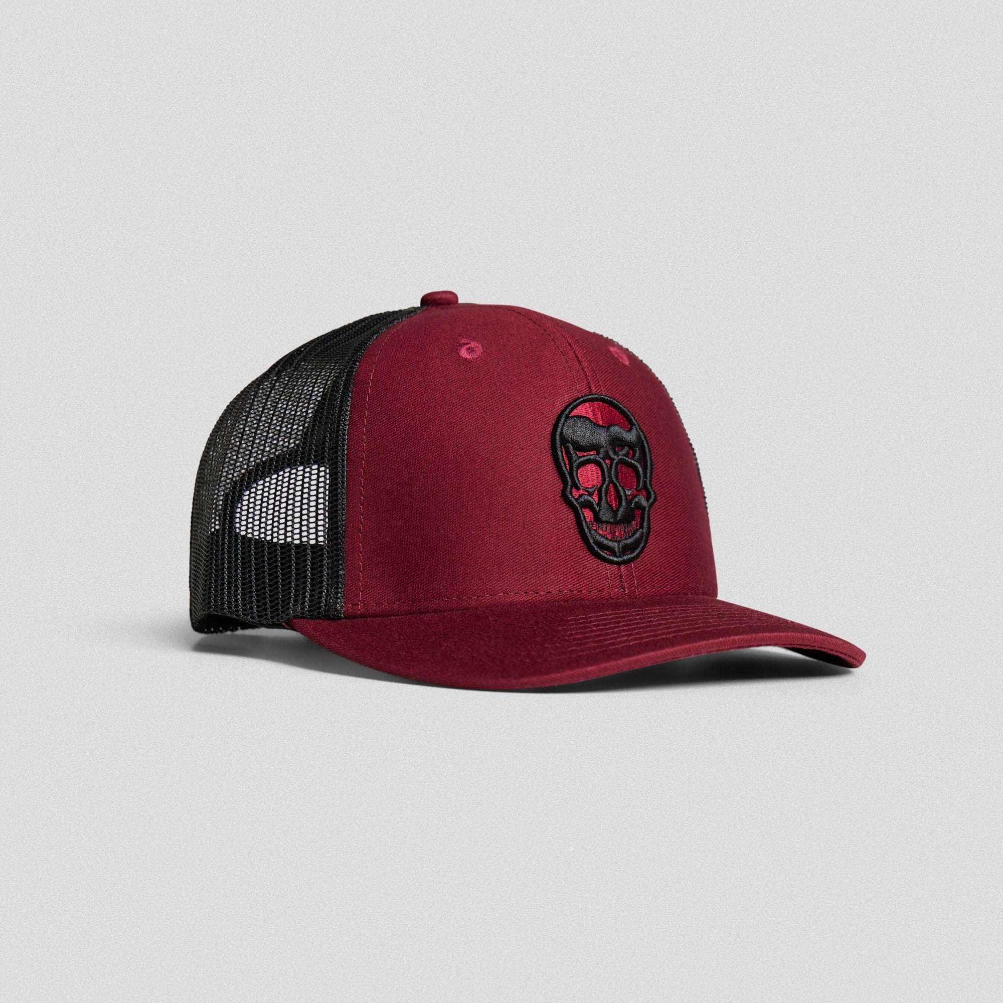 trucker hat maroon front